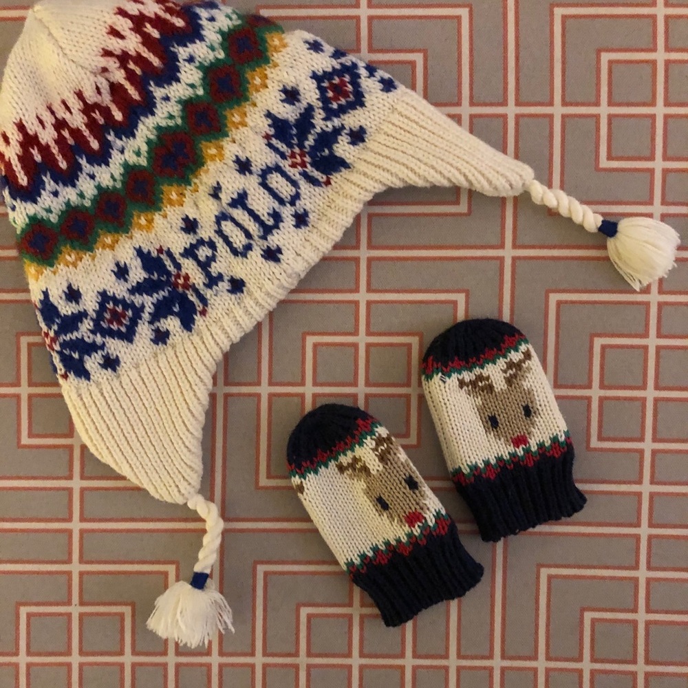 Ralph lauren snow hat + mittens